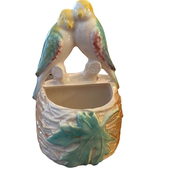VTG 1950s “Love Birds” Ceramic Hanging planter